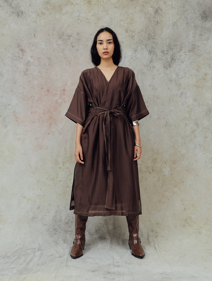Clay Wrap Midi Dress