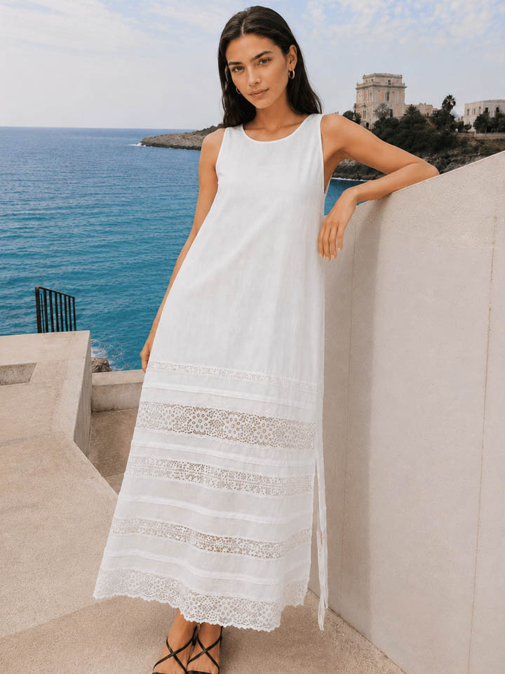 Bloom Linen Lace Dress