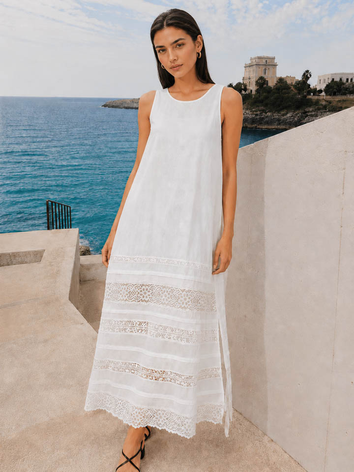 Bloom Linen Lace Dress - Image 3